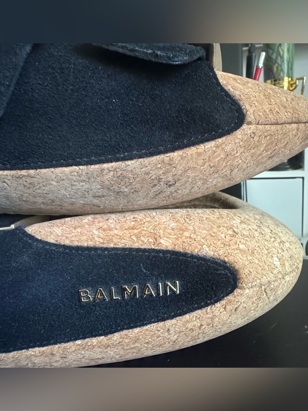 Balmain B-It Leather and Cork Miles Sandals - Picture 9 of 11